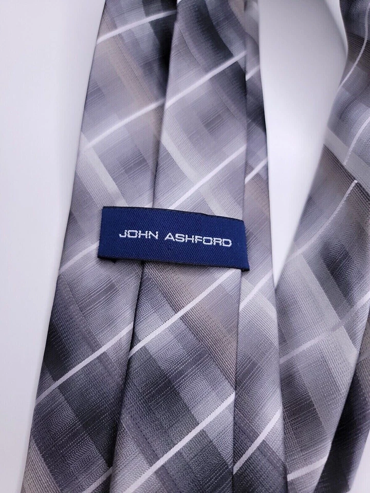 John Ashford Mens Formal Necktie 59"Lx3.5"W Gray Neck Tie - Image 3 of 4