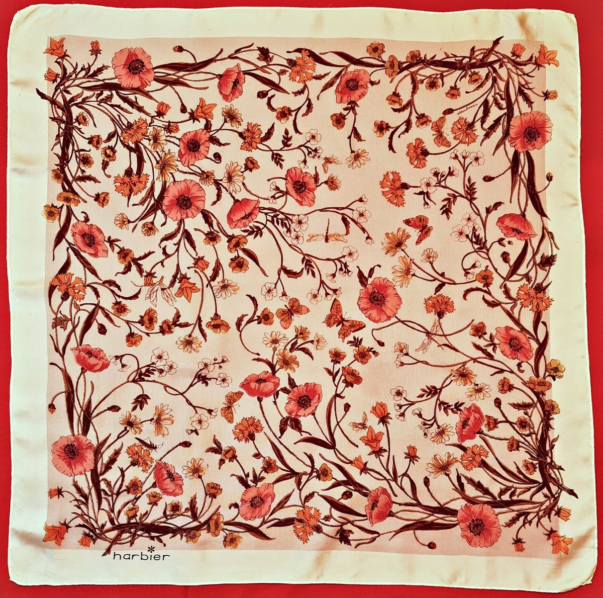 vintage silk scarf signed by artist We main image 3