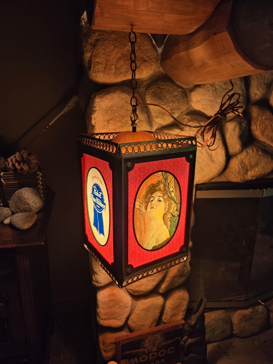 【超激レア】Pabst Blue Ribbon 吊り下げ照明 モーションサイン Pabst Blue Ribbon Illuminated Rotating Light Vintage (1968