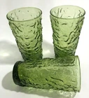 Avocado Milano Lido Crinkle Tumblers Set of 3 Vintage Anchor Hocking