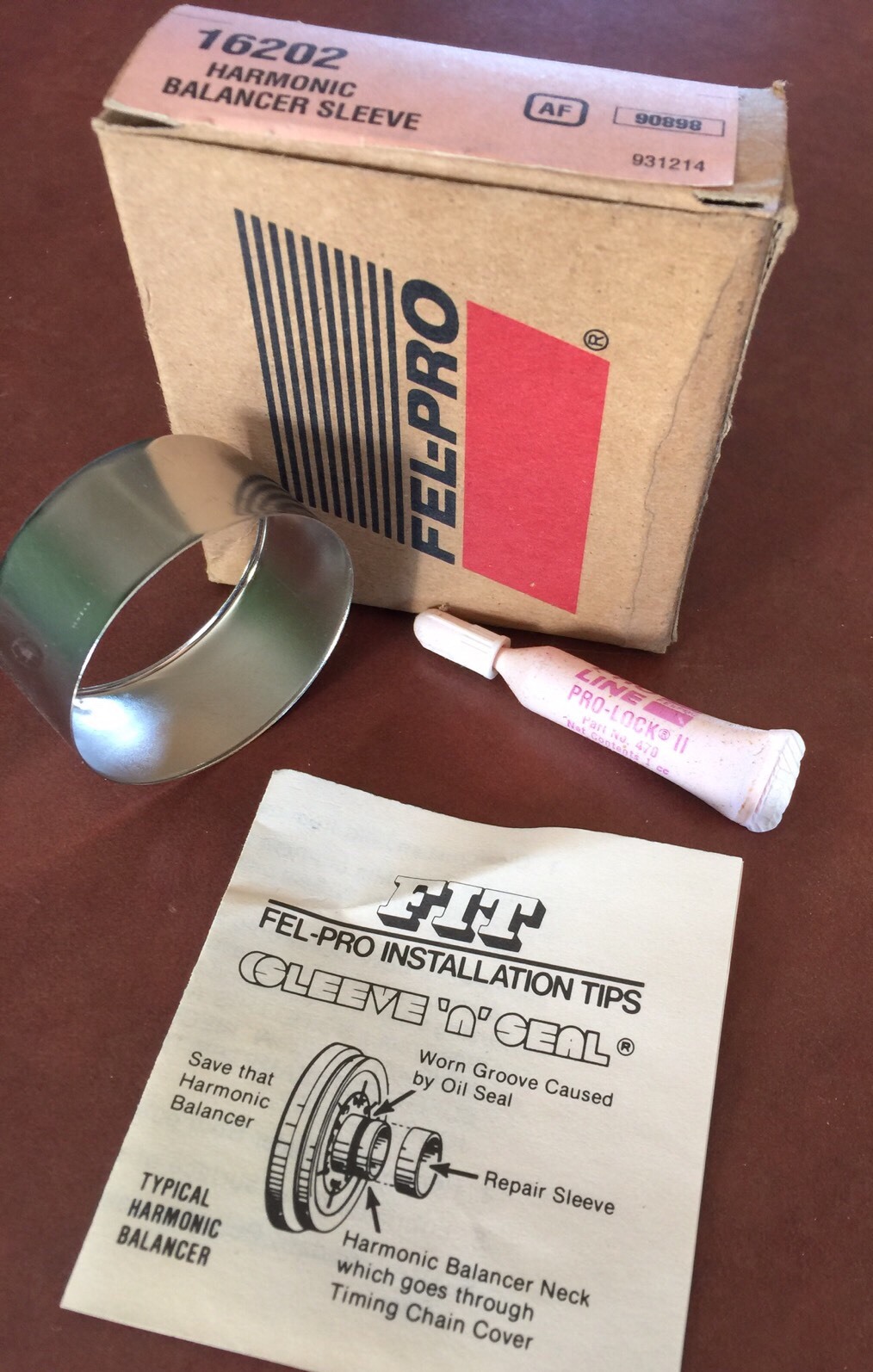 FELPRO GASKET SETHARMONIC BALANCER SLEEVE,PART16202,1EACH eBay