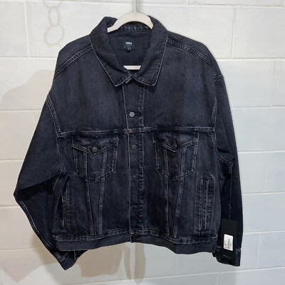 EDWIN Anthropologie Women's Cody Denim Jacket LARGE Irony Moto Grunge #EW5000BOA