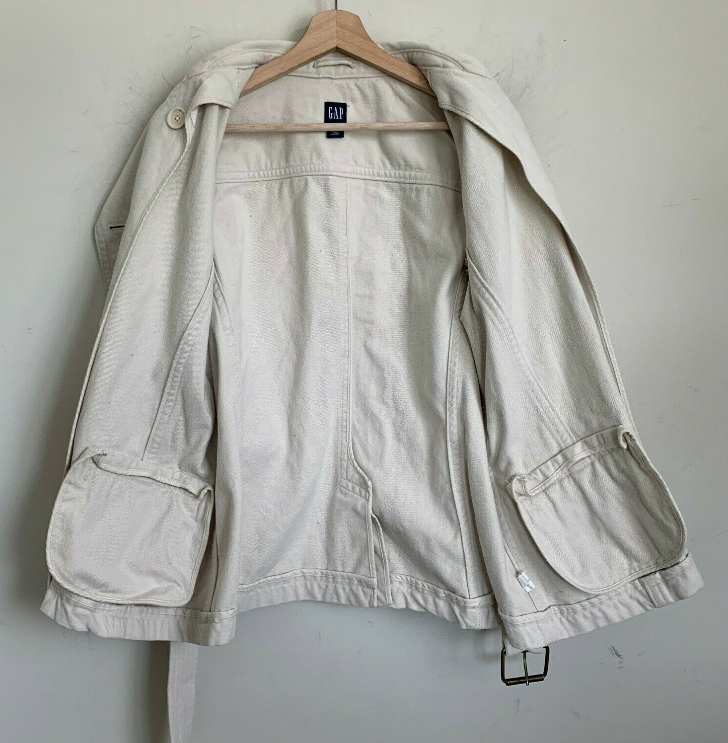 Gap Jacket Ivory Collared Double Breasted Removab… - image 3