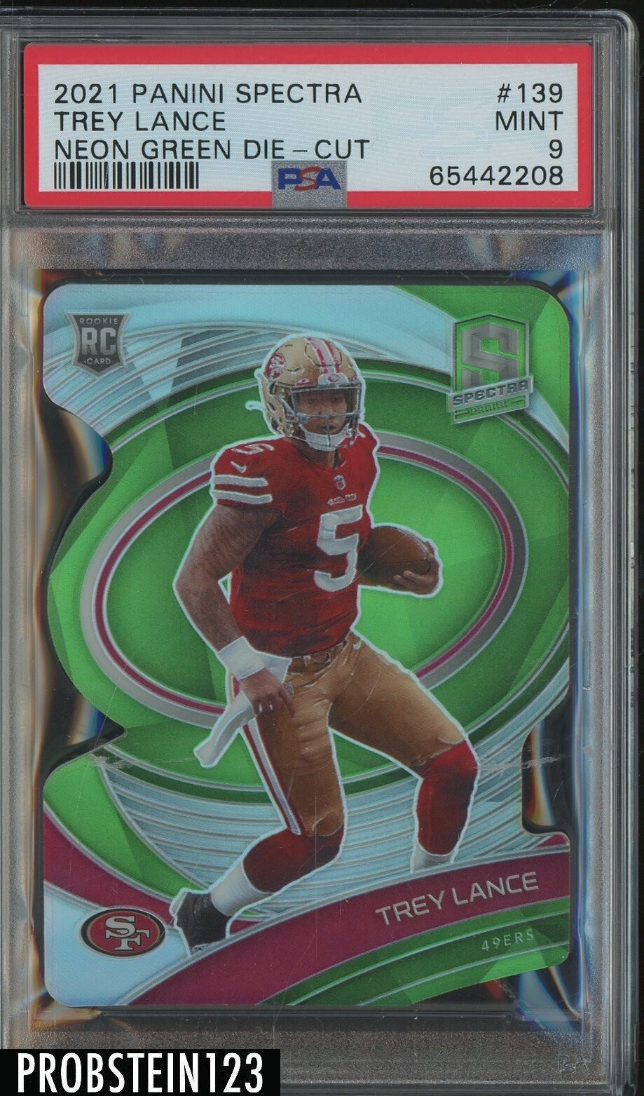 Trey Lance Panini Spectra #139 Neon Green Die-Cut