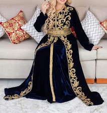 SALE Moroccan Dubai Kaftans Farasha Abaya Dress Very Fancy Long Velvet Dresses 7
