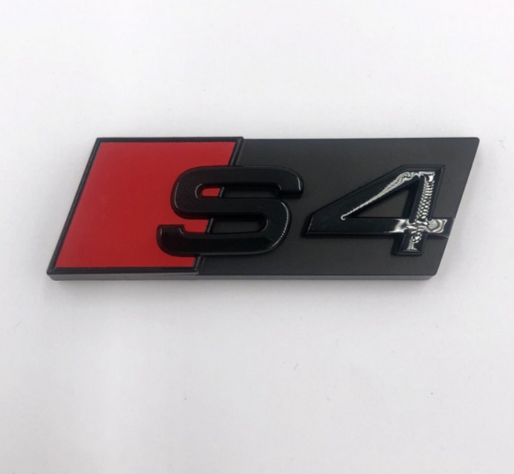Audi S4 Hood Emblem Decal Front Bonnet Grille Badge Logo Gloss Black