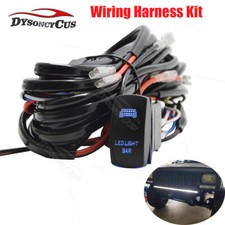 240W Wiring Harness 2 Lead+Blue LED Light Bar Fog ON/OFF Rocker Switch 40A Fuse