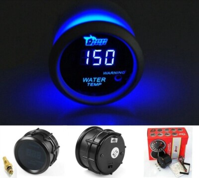 2'' 52mm Blue Digital LED Water Temperature Gauge With Sensor Fahrenheit 104-300F