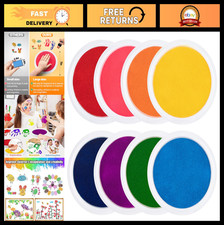 Large 7" Ink Pads for Kids - Washable Rainbow Stamps for Handprints  Crafts