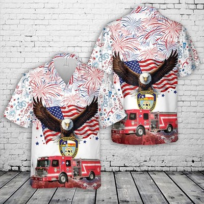 Houston Fire Department Texas 250th Anniversary 1776 2026 Hawaiian Shirt_bcr_23