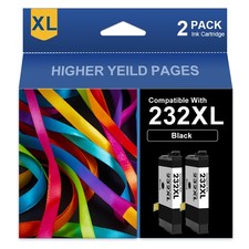 2Pack 232XL black Ink cartridge for Epson XP-4200 XP-4205 WF-2903 WF-2950 ink
