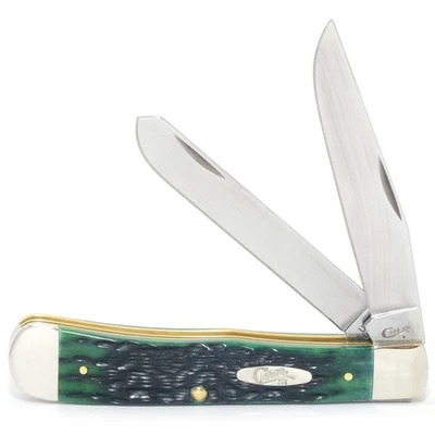CASE XX KNIVES TRAPPER GREEN KENTUCKY BLUEGRASS BONE 4 1/8" POCKET KNIFE