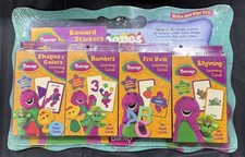 Vintage 2005 Barney Flash Cards 4 Pack With Board And Stickers Sealed -F3