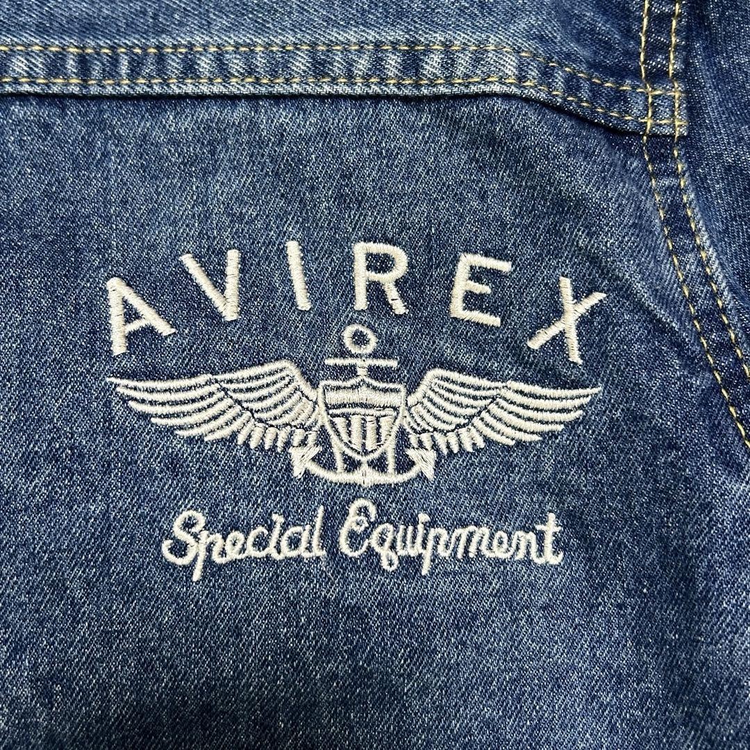 AVIREX　EMBROIDERY DENIM JAKET AVIREX 1st denim jacket embroidery back logo | eBay