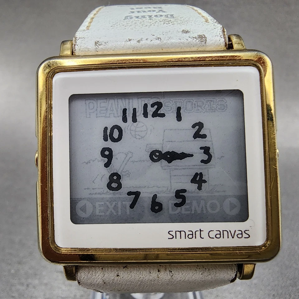 Reloj Epson Smart Lona Cacahuetes Hombres 38mm Esfera Blanca Tono Dorado Rectángulo Nuevo Murciélago Foto 2 de 4