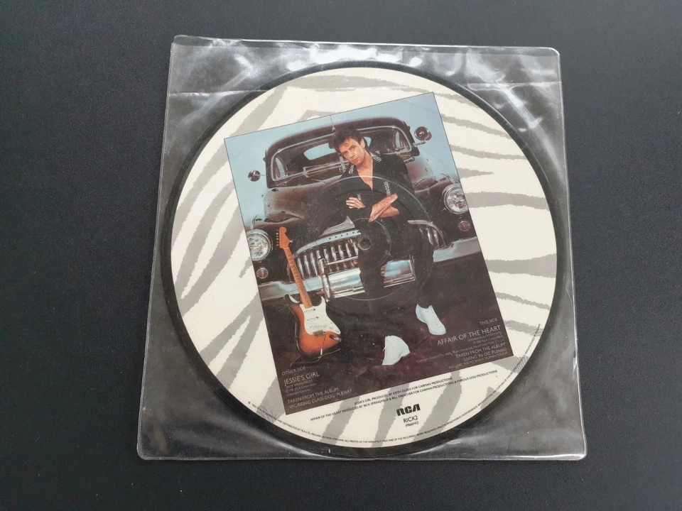 RICK SPRINGFIELD - JESSIE'S GIRL 1984 UK 10" VINYL RECORD PICTURE DISC      - Image 2 of 2