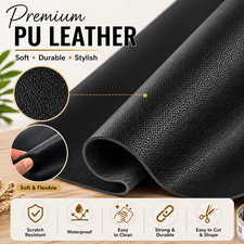 Black Cowhide Leather Sheet 1mm Thin Craft Upholstery Apparel Material Hide