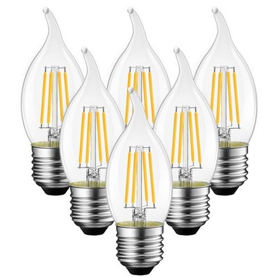 C35/ca11 Flame Tip Chandelier Light Bulbs Led Filament Bulb Candelabra E26 Base