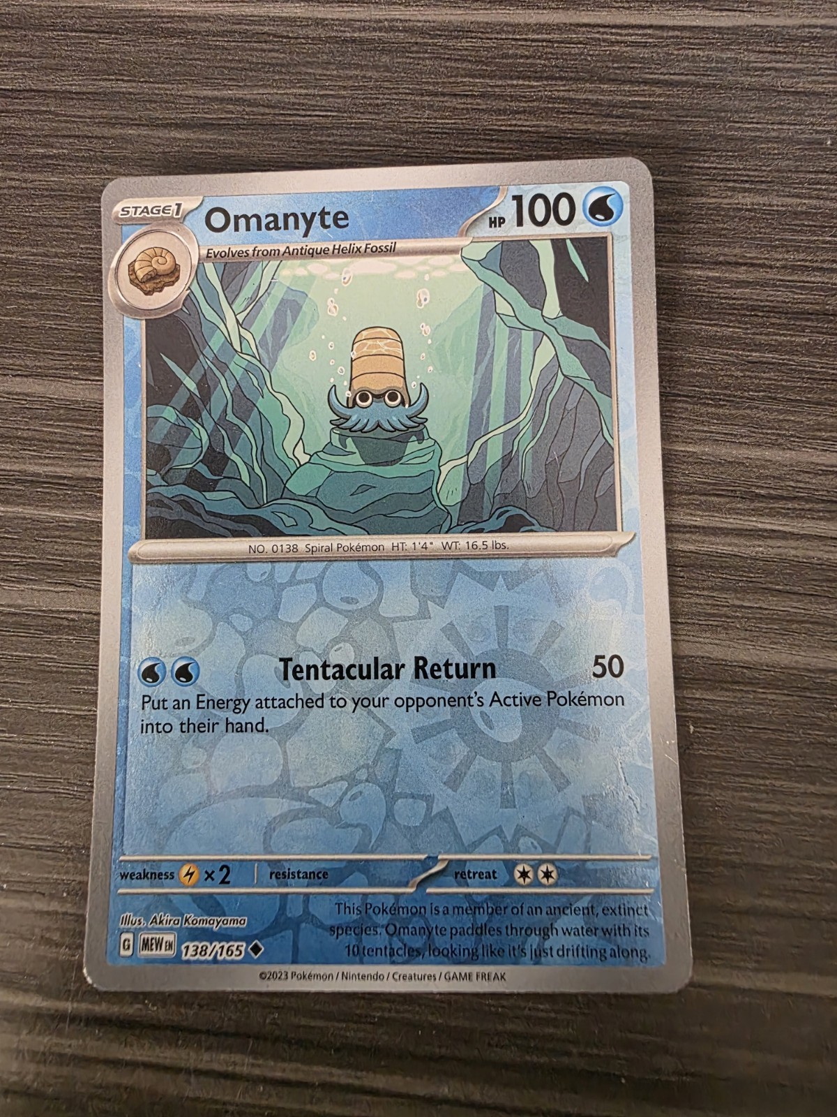 Omanyte Reverse Holo NM 138/165 Scarlet & Violet 151 Pokemon Card