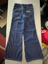 1970s Women  s Wrangler Huge Flares Denim Jeans Vintage 25.5x27.5 Made In USA   