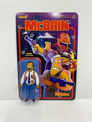 SUPER7 THE SIMPSONS MCBAIN SCOEY ACTION FIGURE REACTION NEW