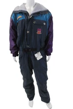 Rip Curl Mens Color Block Zippered High-Neck Work Jumpsuit Multicolor Size L