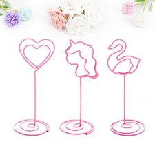 6PCS -Tischnummer Halter platzieren Papiermenü Clips Photo Halter Ständer (rosa)