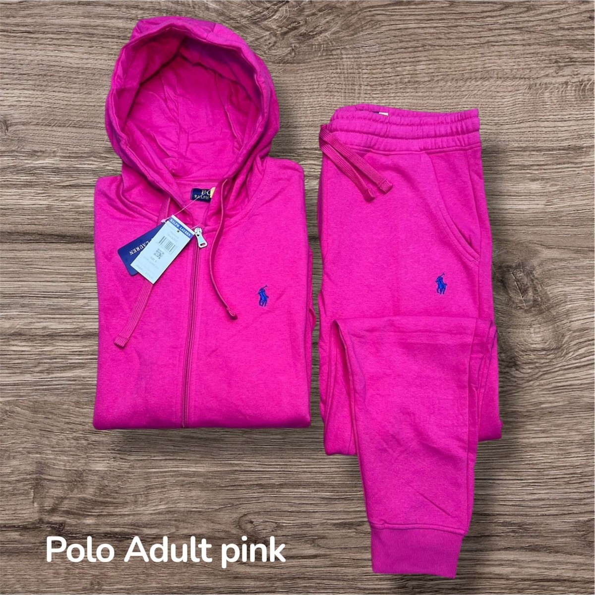 Pink Custom Jogger Sweat Suits Zip Up Pink Polo Jogging Suit Adult