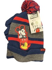 Disney Mickey Mouse Beanie Tassel Hat With Matching Gloves Boys, Toddler