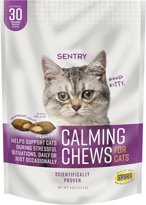 Sentry Calming Chews for Cats 4 Oz Stress & Anxiety Aid with Pheromones
