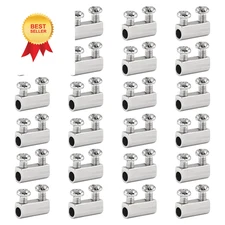 Biaungdo 24 Pcs Stainless Steel Wire Rope Cable Clamp, Adjustable New... 