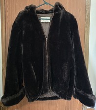 Saxton Hall Faux Fur Coat Ladie's Size Medium Vintage Made In USA