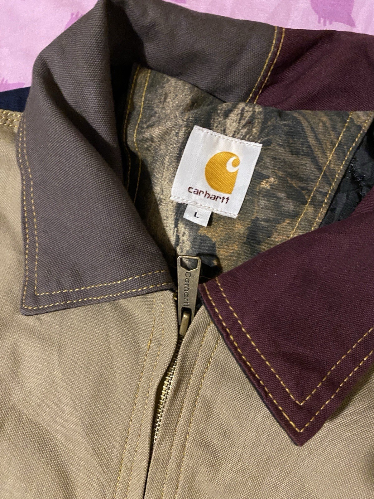 Carhartt Multi-Color Patchwork Jacket Size Large - image 2