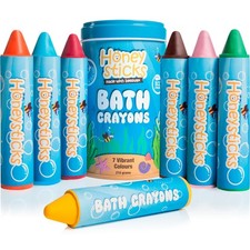 Super Jumbo Bath Crayons Non Toxic 7 Pack for Toddlers 1-3 and Kids 4-8, Na...