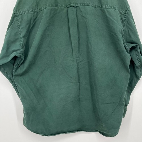 Chaps Ralph Lauren Long Sleeve Button Shirt Men's L Green Crest Logo Pocket Vtg - Picture 7 of 9