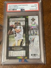 2013 Panini Contenders Season Ticket Cracked Ice #82 Drew Brees 10/21 PSA 10