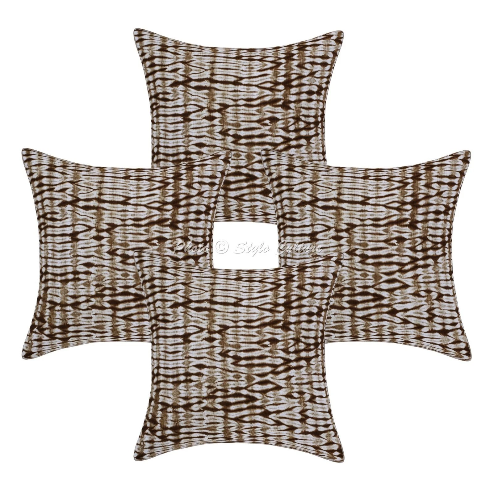 Indian Shibori Throw Pillow Covers Cotton Tie Dye Home Décor 24x24 Cushion Cover