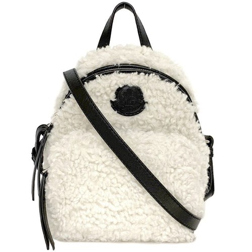 Moncler Shoulder Bag White Black G209B5L60000 f-20369 Fluffy Faux Fur Leather