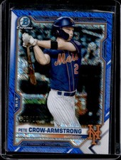 2021 Bowman Pete Crow-Armstrong Chrome Prospects Blue Shimmer Refractor #/150
