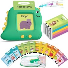 Spanish English Talking Flash Cards for Toddlers 2-5 Yrs - Speech Therapy Toy