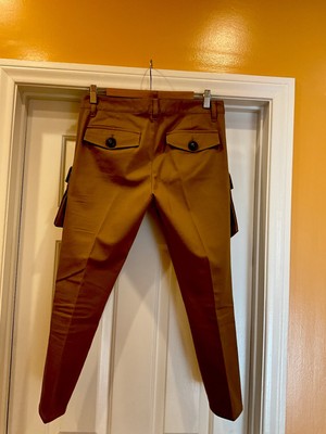 DSquared2 Cargo Cropped Trousers Pants Size IT 38 Khaki Tan Pockets
