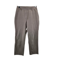 Quince Womens Ultra-Stretch Ponte Straight Leg Crop Pants Taupe Tan Size M