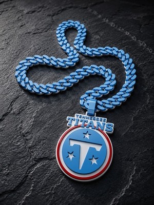  Tennessee Titans 3d Printed Hype Chain Cuban Link Style - New Logo 