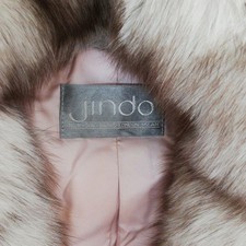 JINDO Saga Fox Fur Coat White Brown Vintage W...