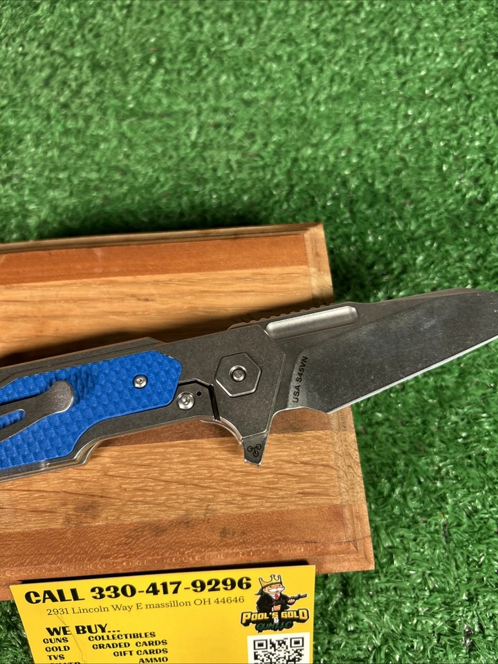 ¡NUEVO! Hinderer Full Track, Wharncliffe S45VN, Stonewash Titanium, Blue G10 Foto 3 de 4