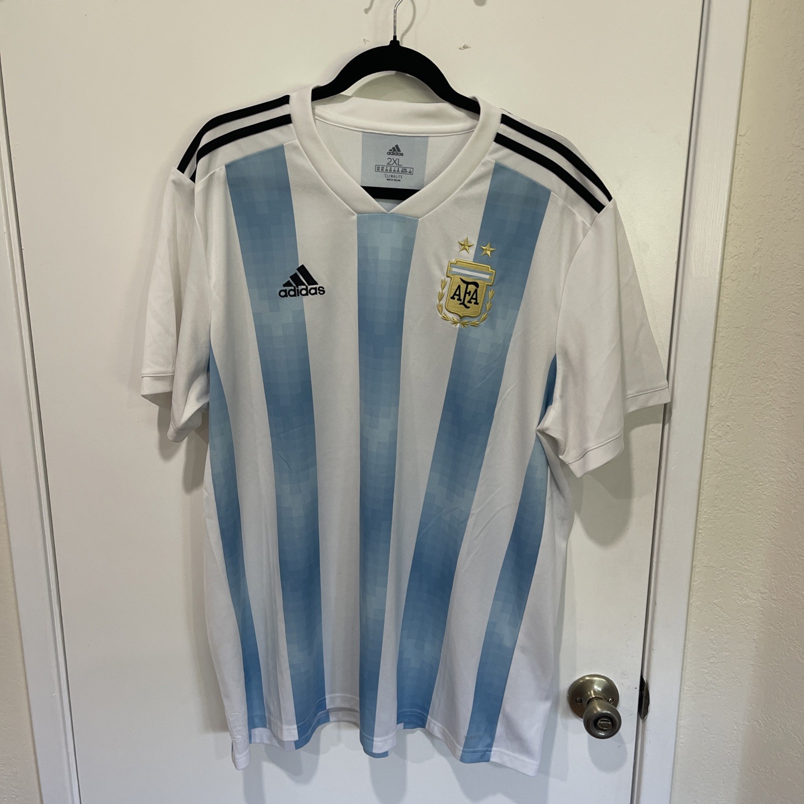 Argentina 2018 World Cup Home Jersey 2XL Blue White Excellent Adidas BQ9324