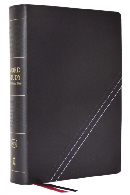 KJV, Word Study Reference Bible, Bonded Leather, Black, Red Letter, Thumb