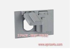 2 - PACK Duplex Outlet Metallic Weatherproof Cover