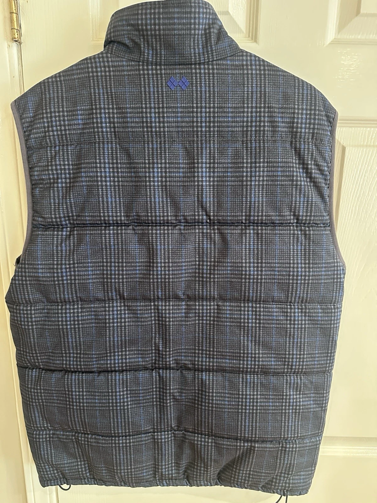 Robert Graham X Collection Puffer Vest Mens Large Navy Blue Glen Plaid Full Zip - product detail image 2