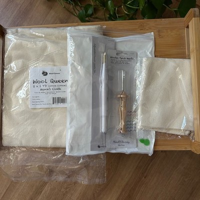 Punch Needle Kit DIY RUG Monk's Cloth 100% Cotton Beginners Art Craft Wool Queen